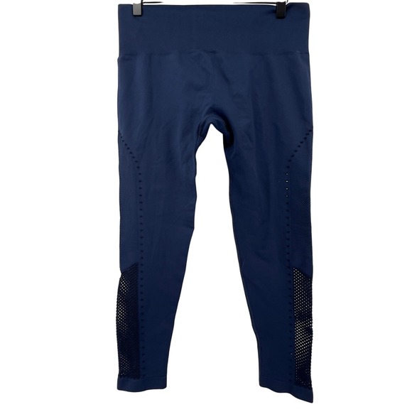 JoyLab Women XL Mid-Rise Seamless Ventilation 7/8 Leggings Blue Ankle Mesh Gym - Picture 3 of 9